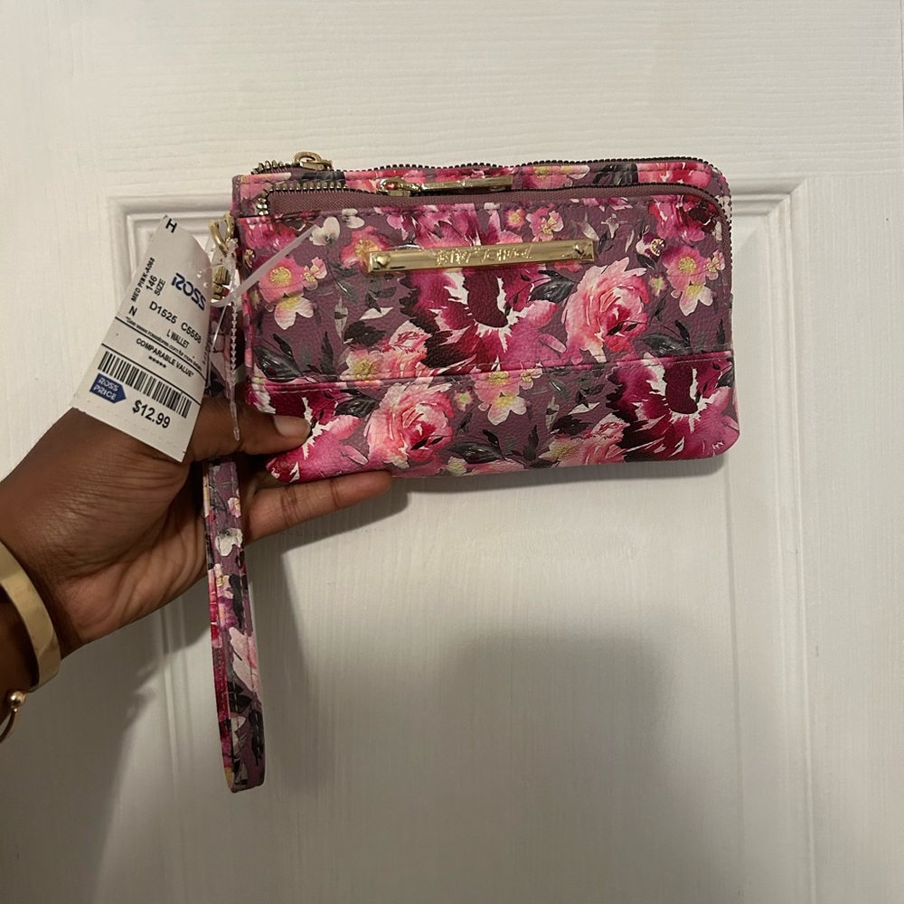 Betsey Johnson Pink Floral Wristlet